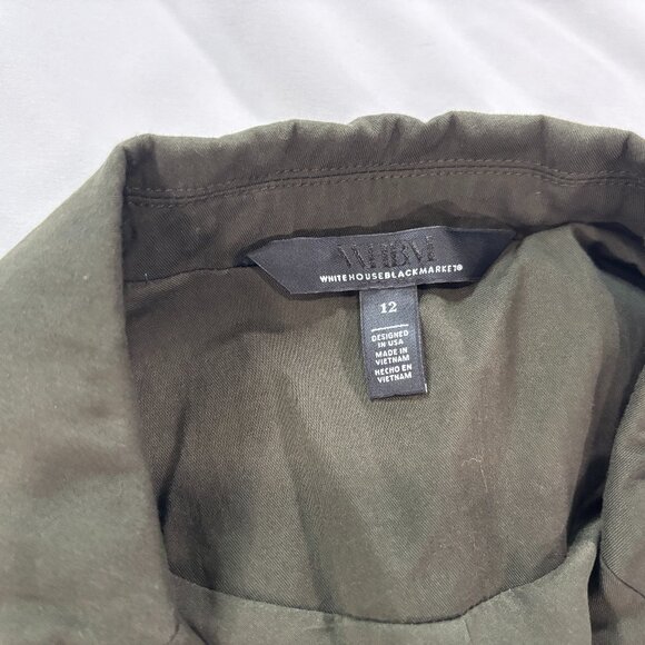 White House Black Market Olive Green Jacket  Size 12                       Lot J - Picture 4 of 8